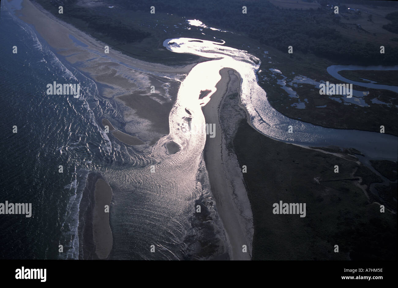 North America, US, ME, The mouth of the Little River near Rachel Carson N.W.R. Stock Photo