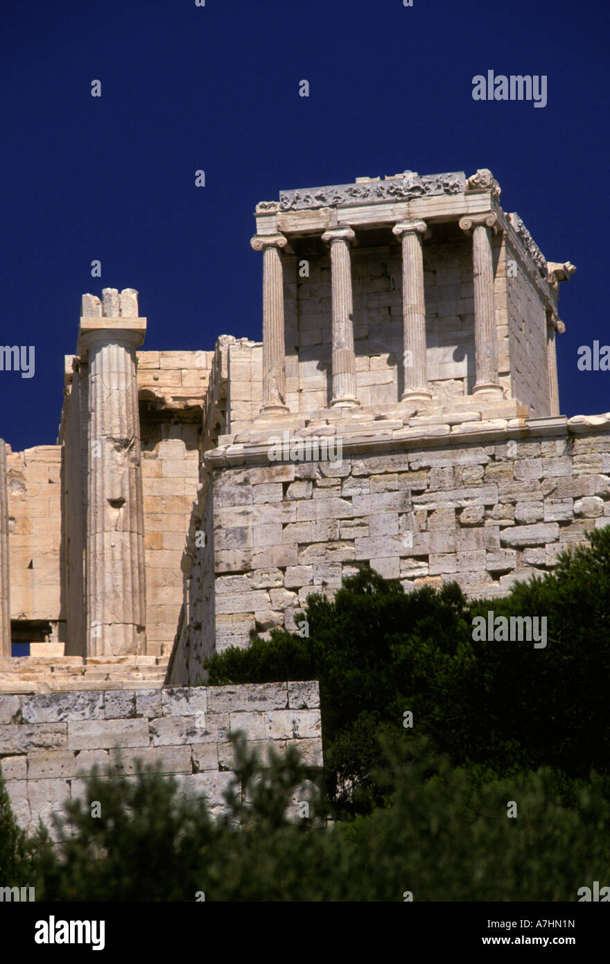 Temple of Athena Nike, Athena Nike, goddess of war, goddess of wisdom, Acropolis, city of Athens, Athens, Attica, Greece Stock Photo