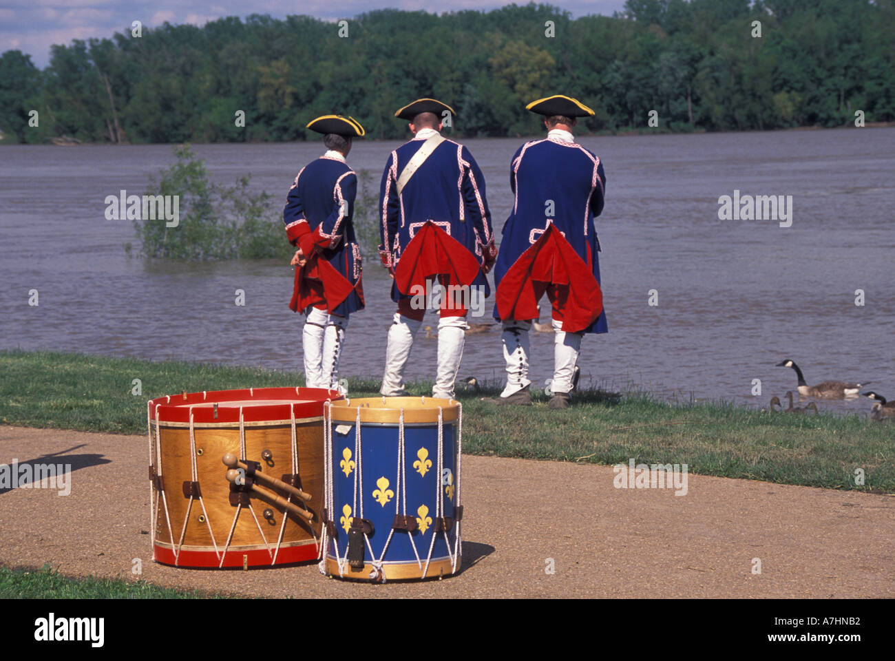 USA, Missouri, St. Charles Fife and Drum Corps Muster, at Lewis and Clark Heritage Days Stock