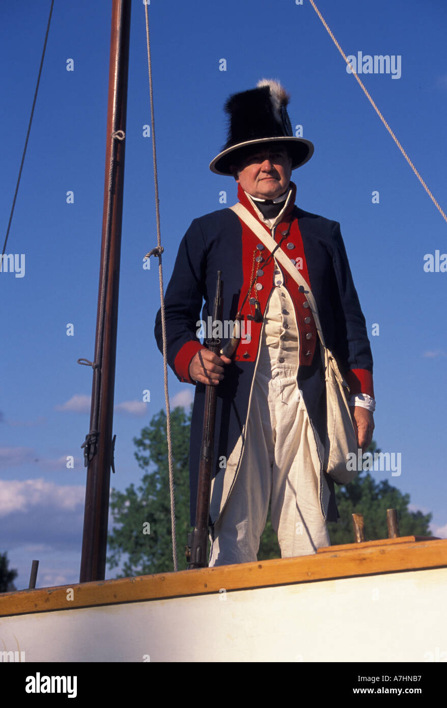 USA, Missouri, St. Charles Robert Shannon Anderson in a Pirogue Lewis