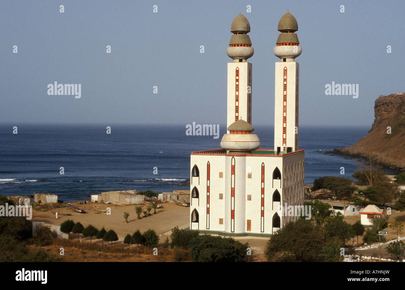 Mosque at Plage d Ouakam Dakar Senegal Stock Photo Alamy