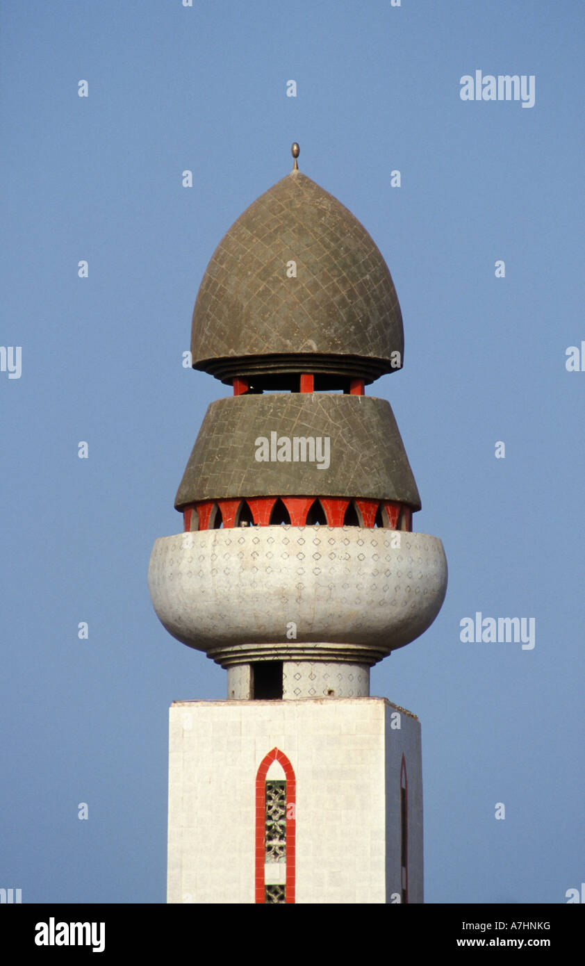 minaret of the mosque at Plage d Ouakam Dakar Senegal Stock Photo
