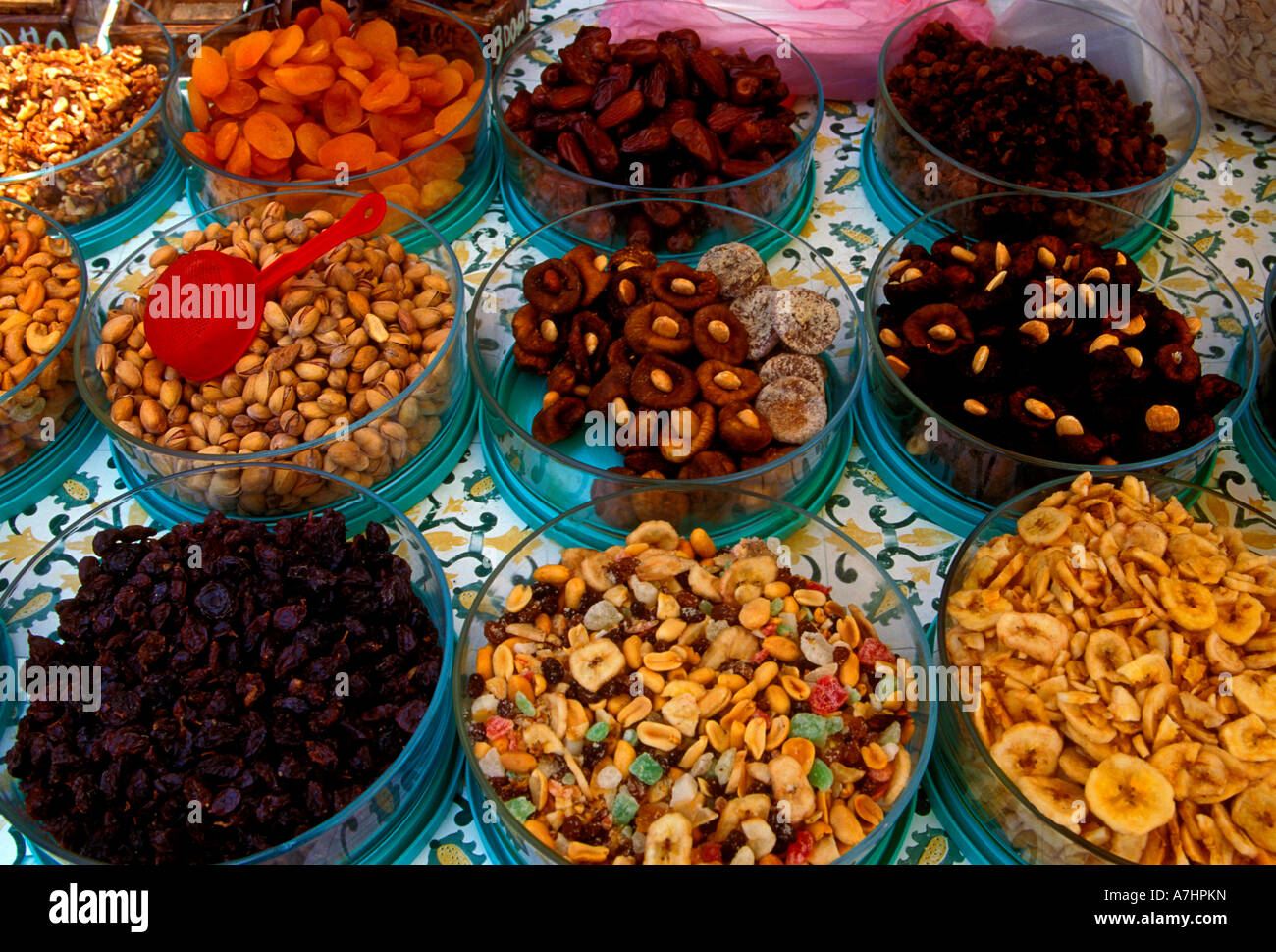 vendor, selling nuts, selling dried fruit, dried fruit, candy, candies