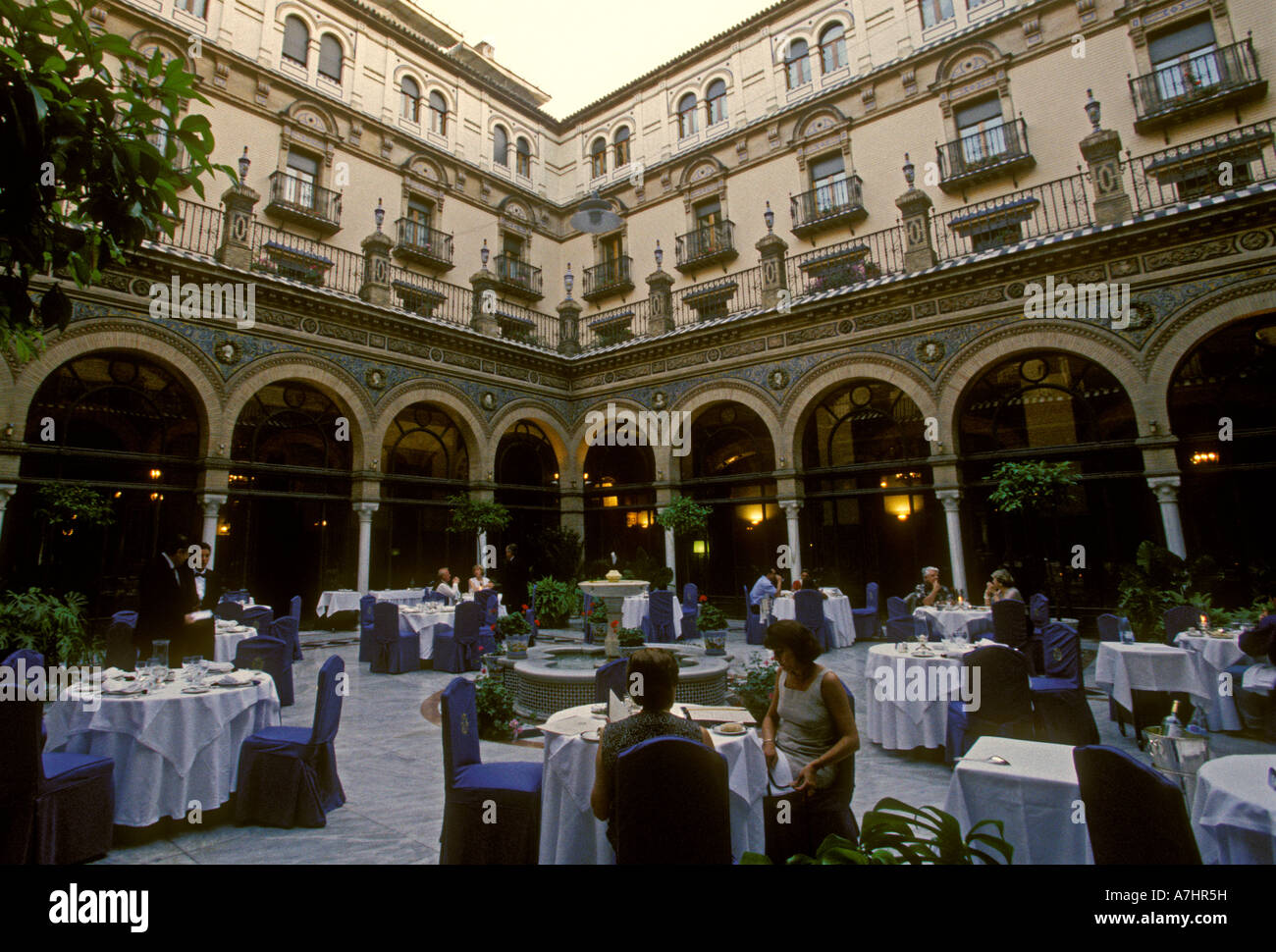 restaurant, Spanish food, Spanish food and drink, food and drink, Spanish cuisine, Hotel Alfonso XIII, Seville, Seville Province, Spain, Europe Stock Photo