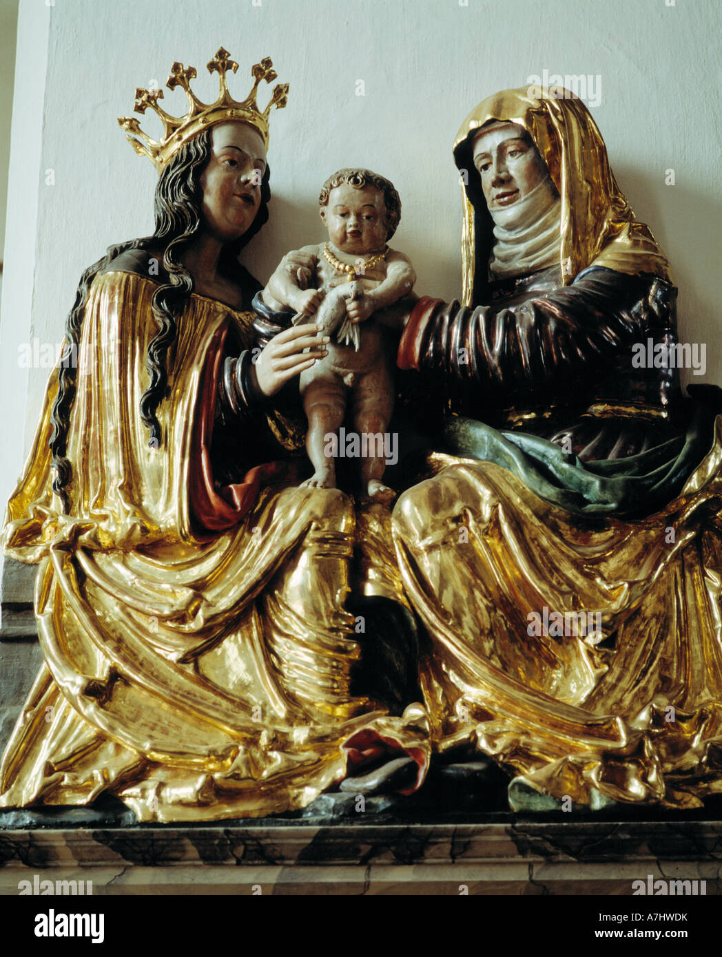 Heiligenfiguren in der Pfarrkirche Sankt Johannes Baptist in Velburg, Oberpfaelzer Jura, Fraenkische Alb, Oberpfalz, Bayern Stock Photo