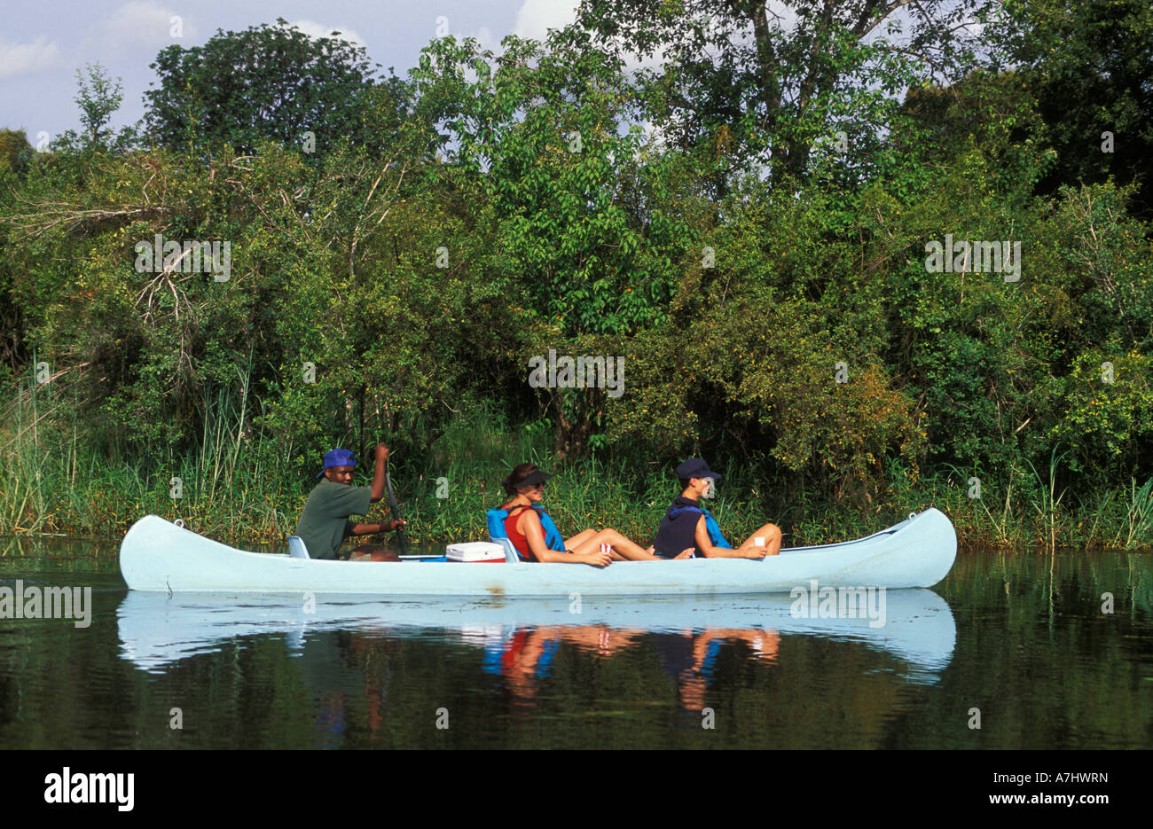 Canoeing on the Zambezi river Victoria Falls Zimbabwe Stock Photo Alamy