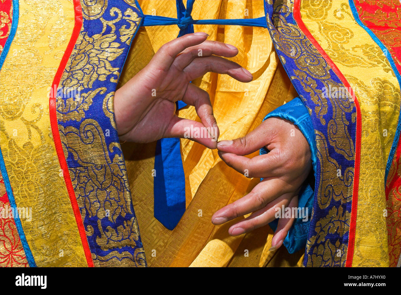 Tibetan gesture Stock Photo