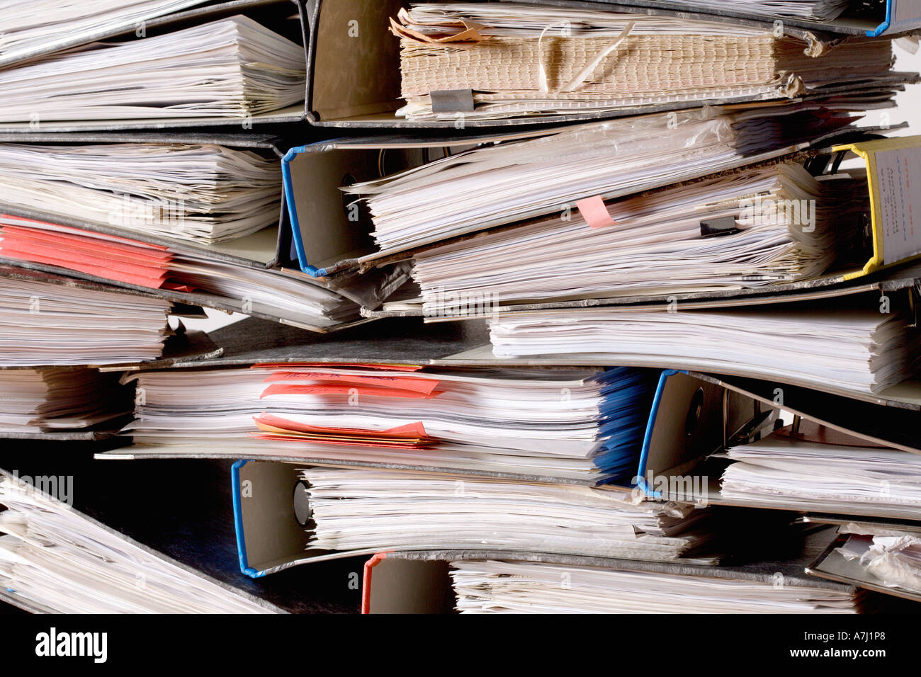 PILE OF BINDERS Stock Photo Alamy