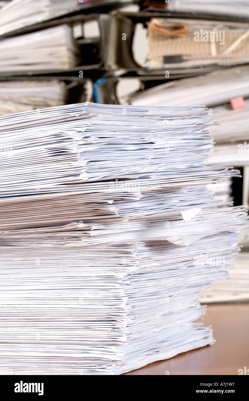 Pile reports hi-res stock photography and images - Alamy