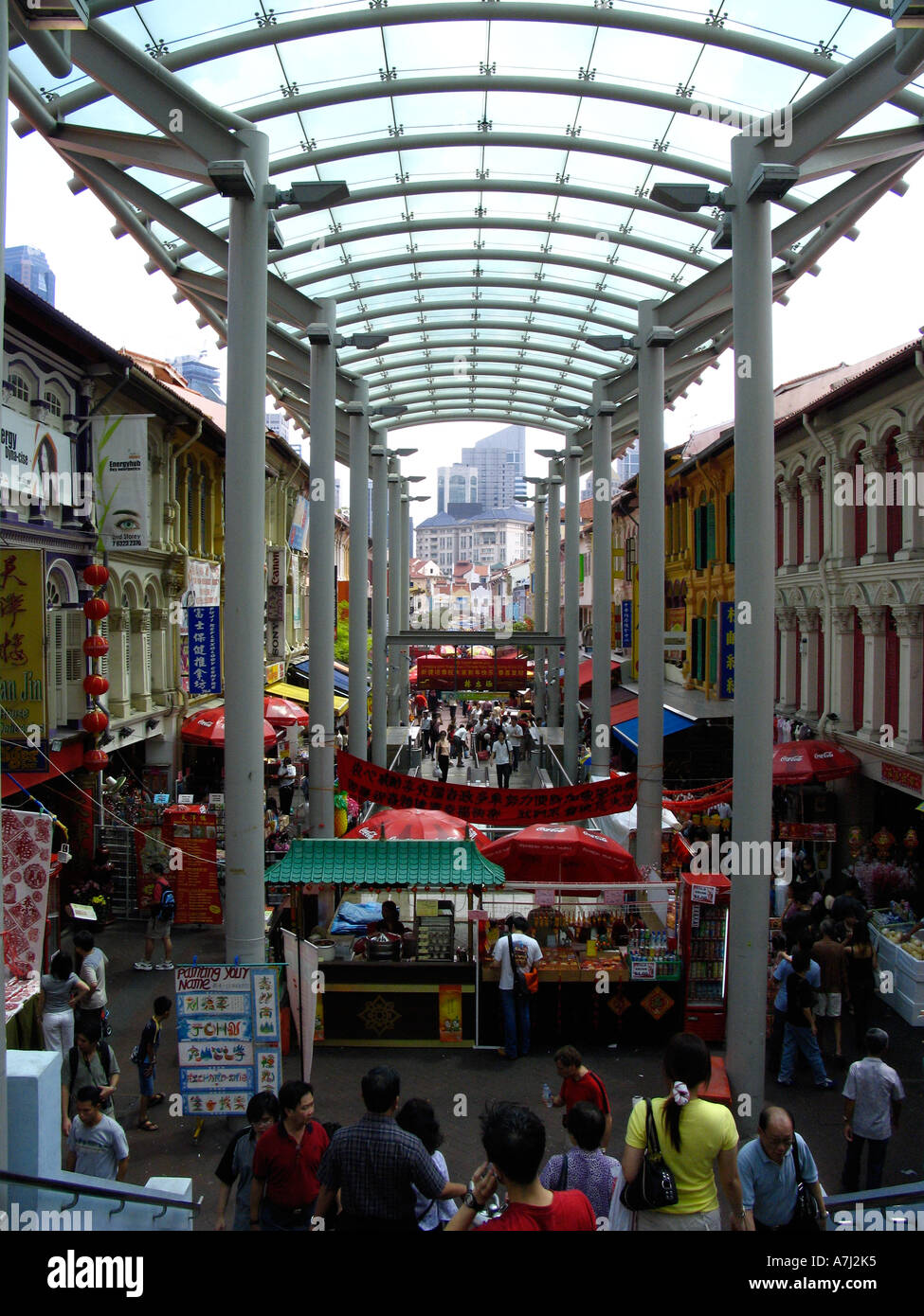 Marketstreet in Chinatown Singapore Stock Photo