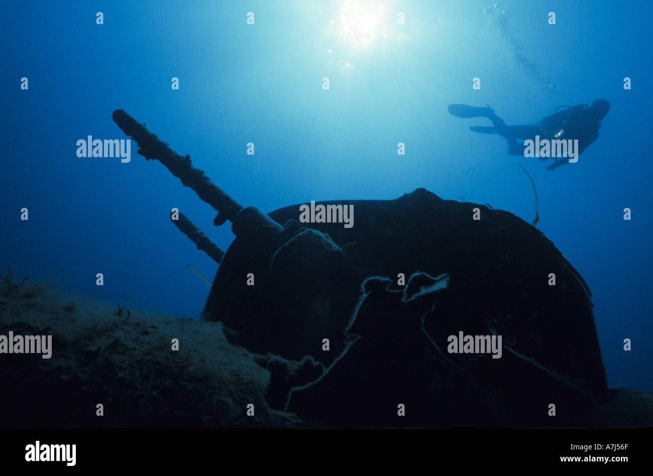 wreck diving corsica Stock Photo