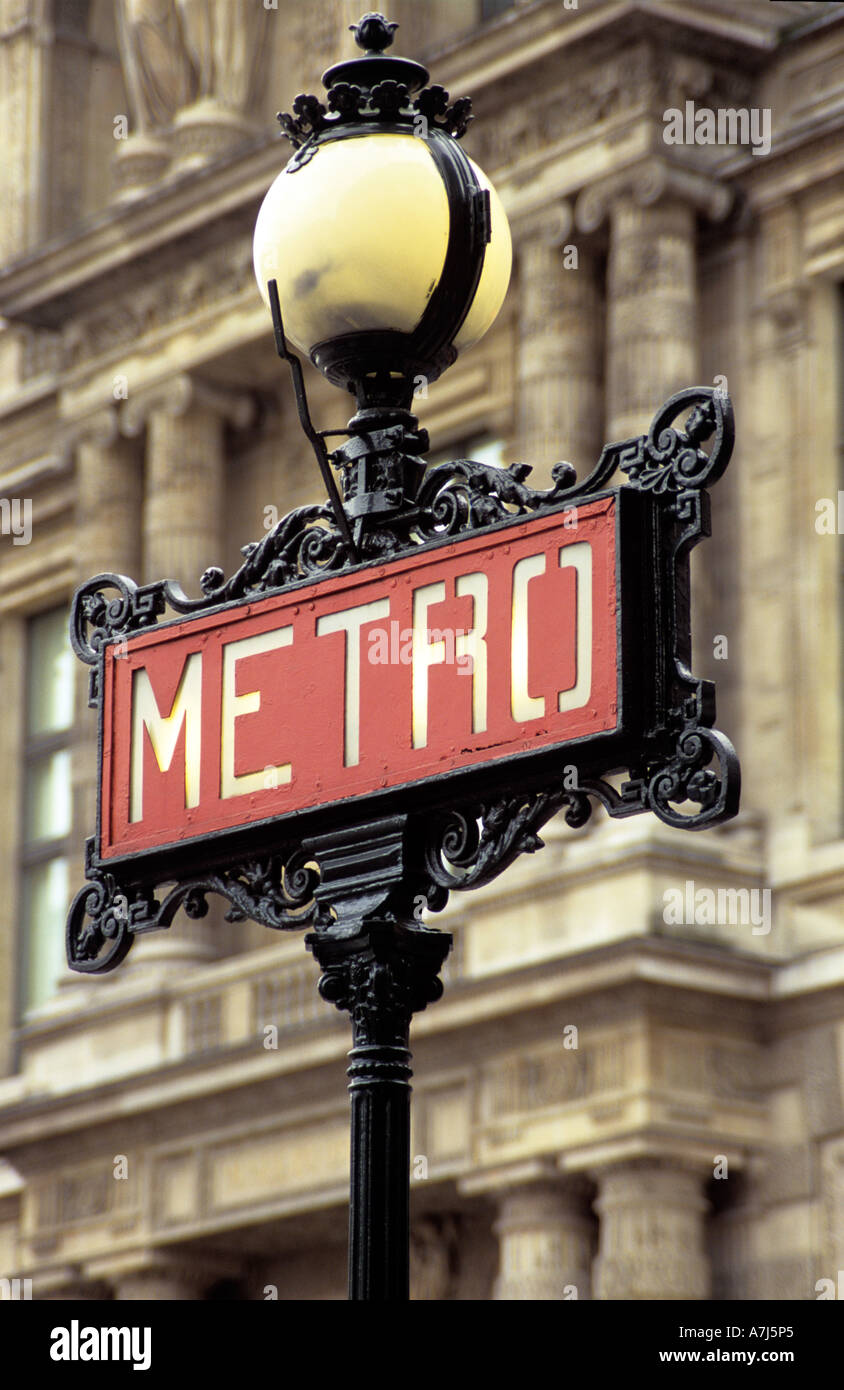Metro sign, Paris Stock Photo