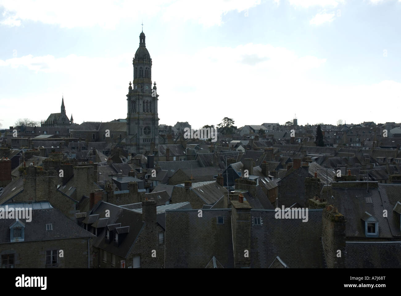 A view across the rooftops, Avranches, Normandy, France Stock Photo