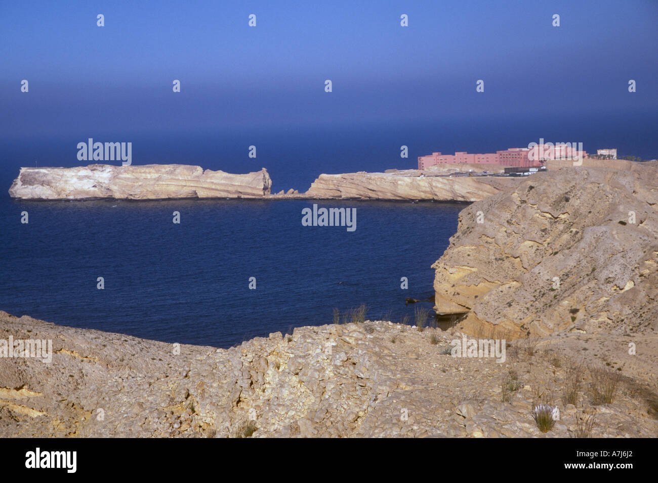 View From The Headland To Shangri La S Barr Al Jissah Resort Muscat Oman Stock Photo Alamy