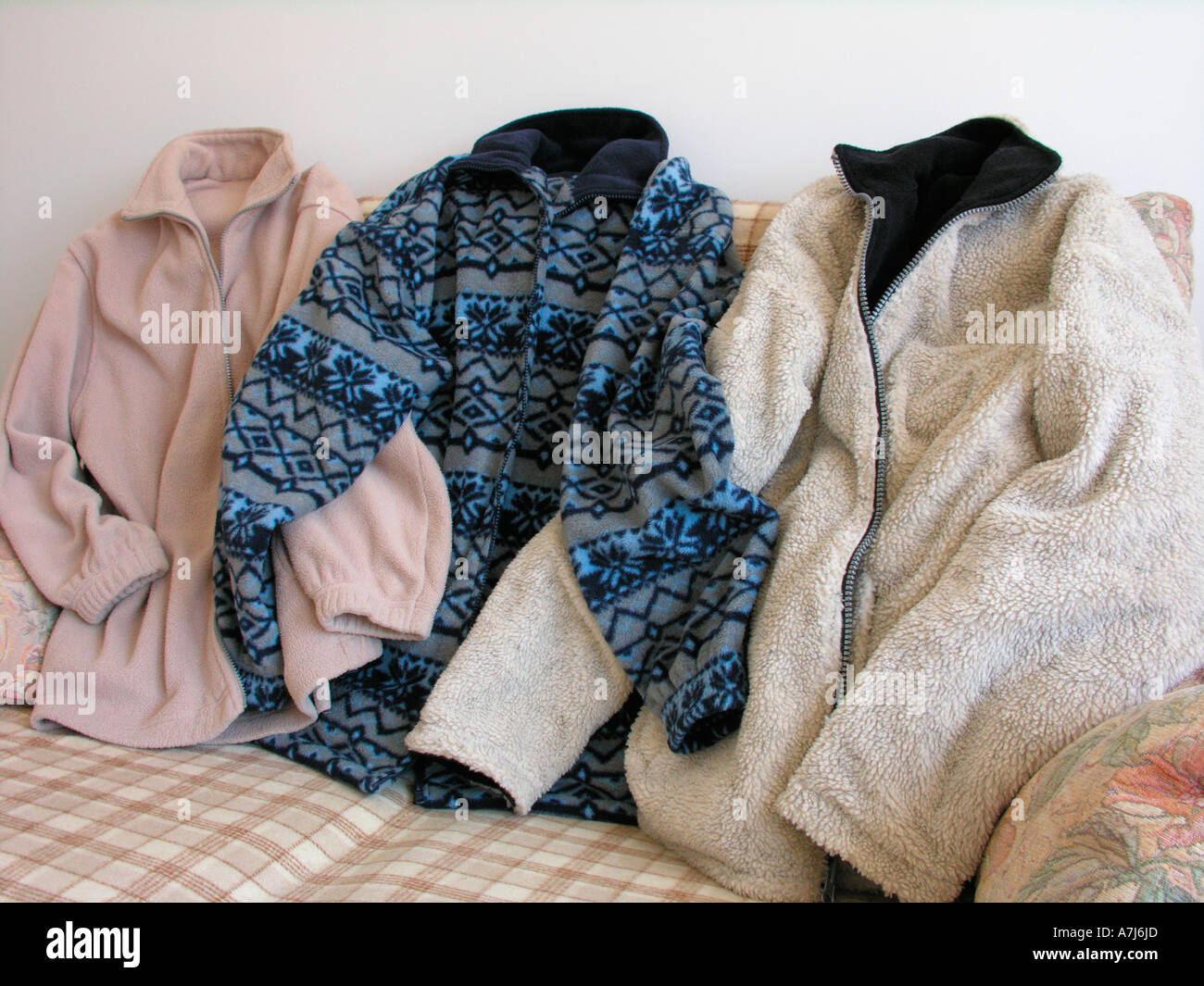 fleece jackets made from recycled matter Stock Photo Alamy