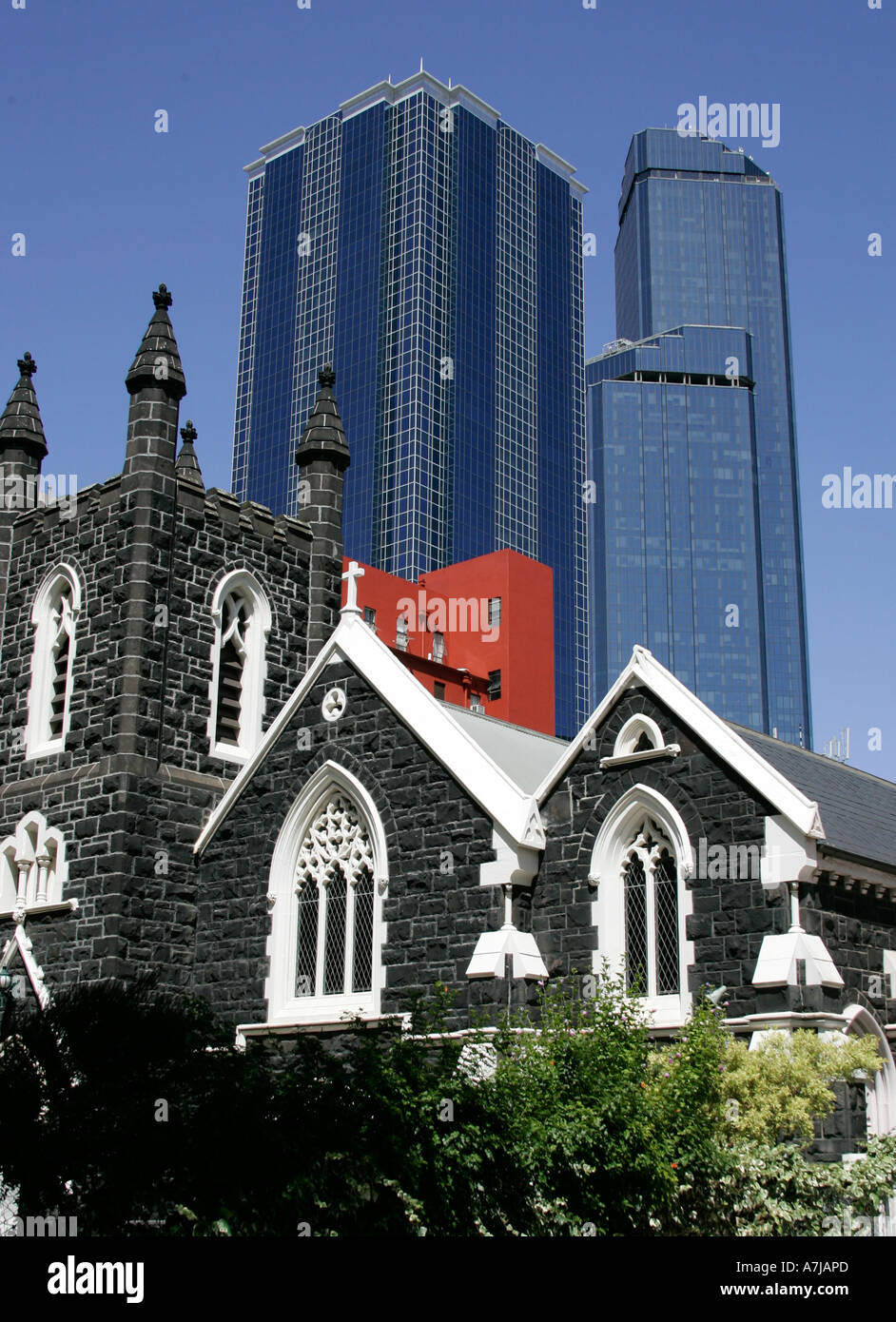 Architecural contrasts in Melbourne,Australia. Stock Photo