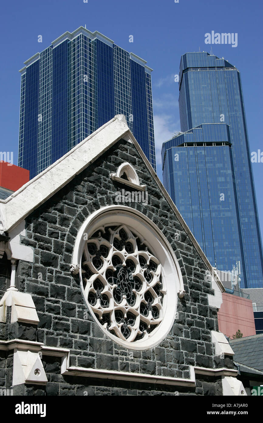 Architecural contrasts in Melbourne, Australia. Stock Photo