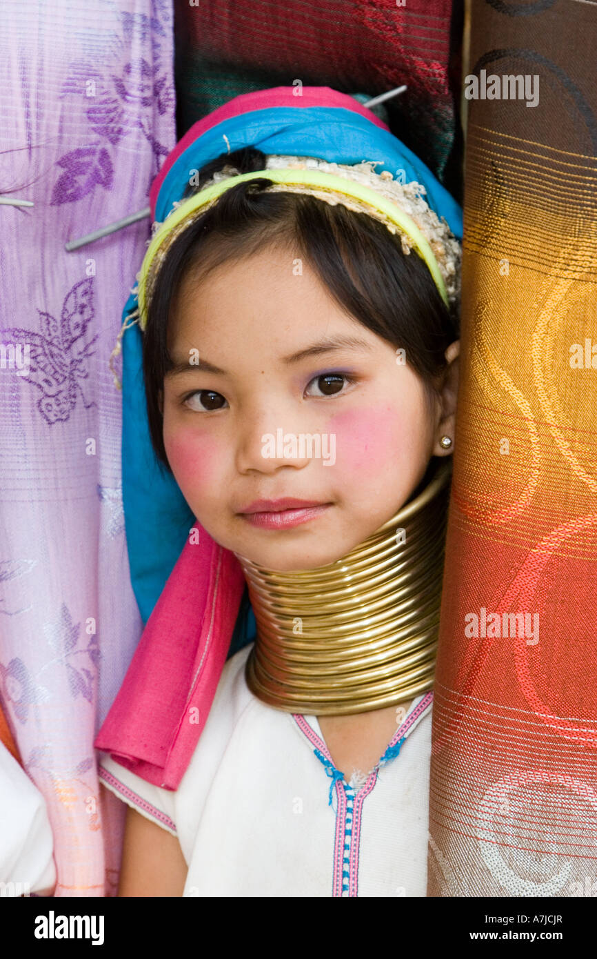 Girl from long neck tribe in Thailand Stock Photo Alamy