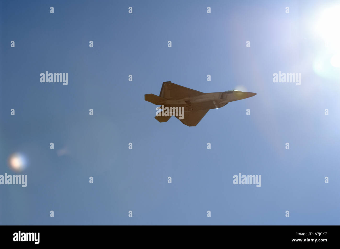 F/A-22 Raptor flying demonstration over Edwards Air Force Base during ...