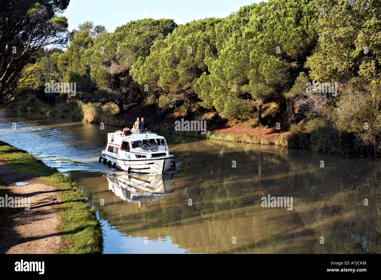 Canal du Midi, Languedoc Roussillon, France. Stock Photo