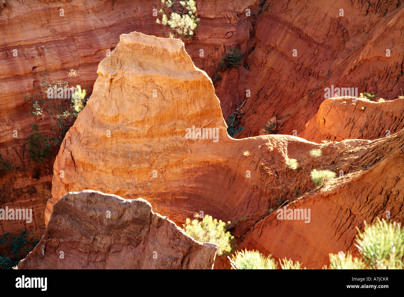 Ochre quarries at Roussillon en Provence, France. Stock Photo