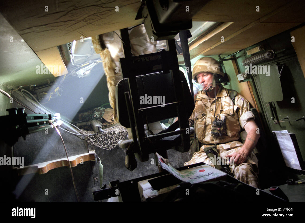 Inside an armoured personal carrier during a vehicle patrol in ...