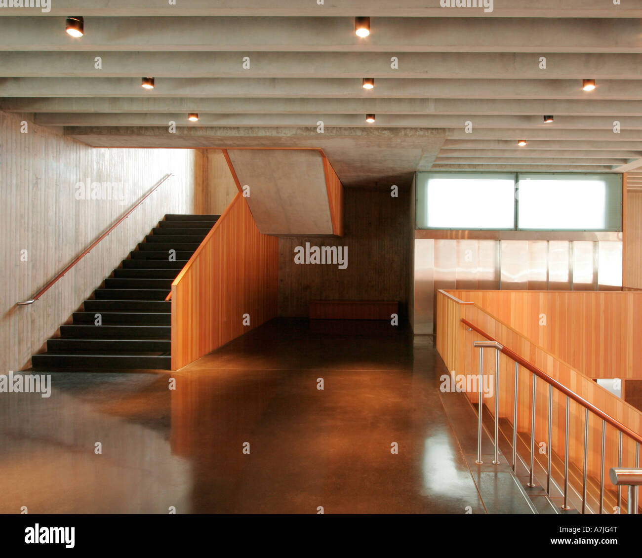 Lobby and wainting area in a minimal and contemporary area. Stock Photo
