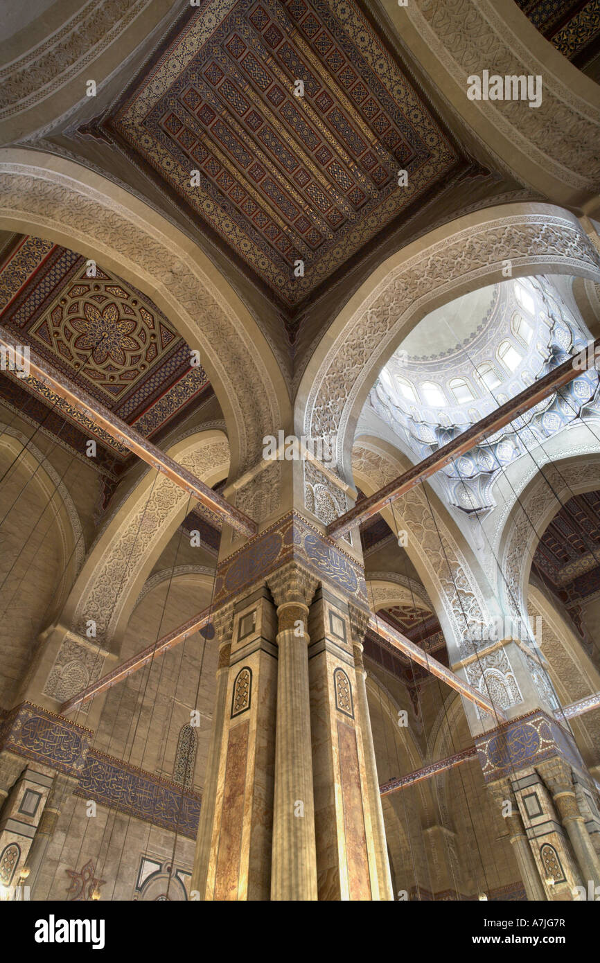 Al-Rifa'i Mosque, Cairo. 1869-1912.  Ceiling. Architect: Husayn Fahmi Pasha al-mi'mar; Max Herz and Carlo Vir Stock Photo