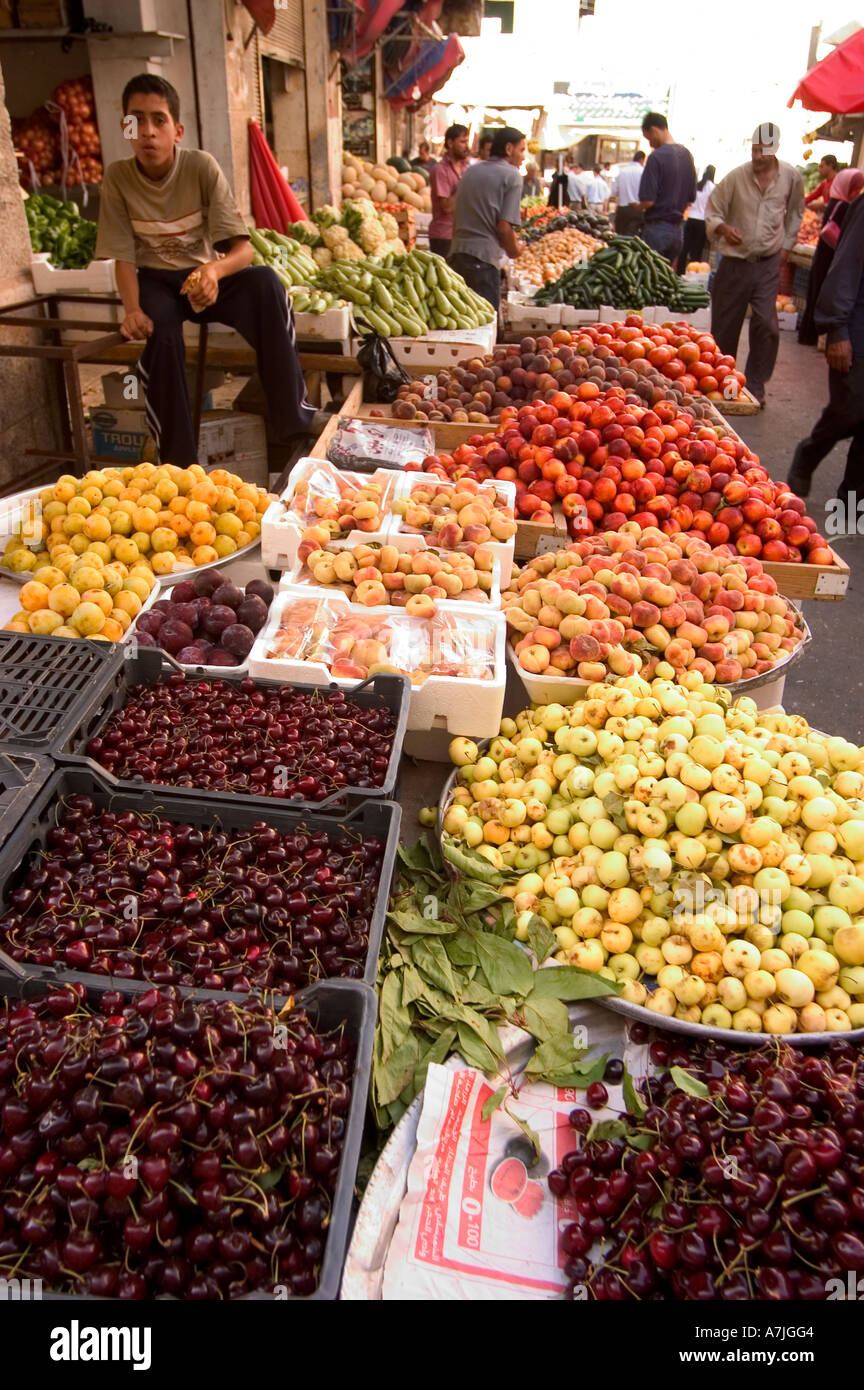 fruit and vegetable market Amman Jordan Middle East Stock Photo Alamy