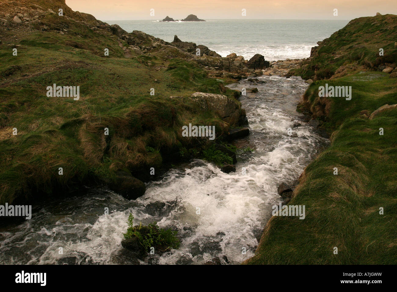 Stream running out sea hi-res stock photography and images - Alamy