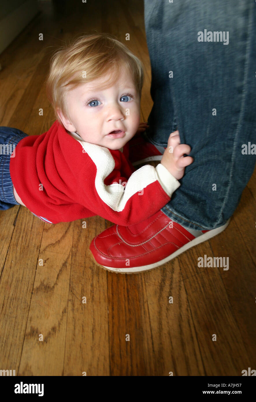 Child clinging to parent hires stock photography and images Alamy