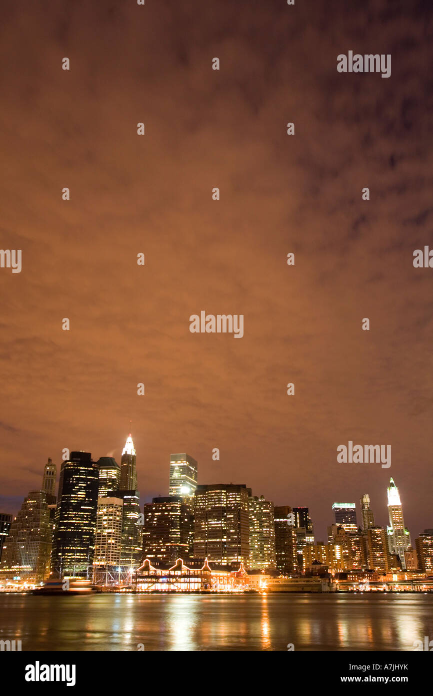 Manhattan skyline and East River. Stock Photo