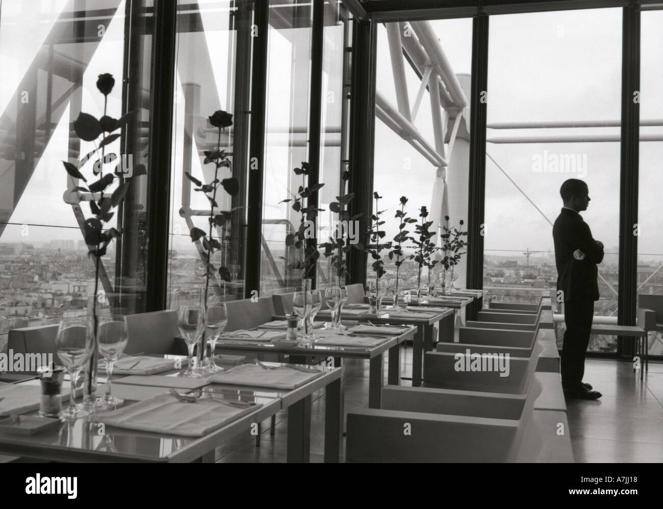Restaurant in Pompidou Center Paris Stock Photo