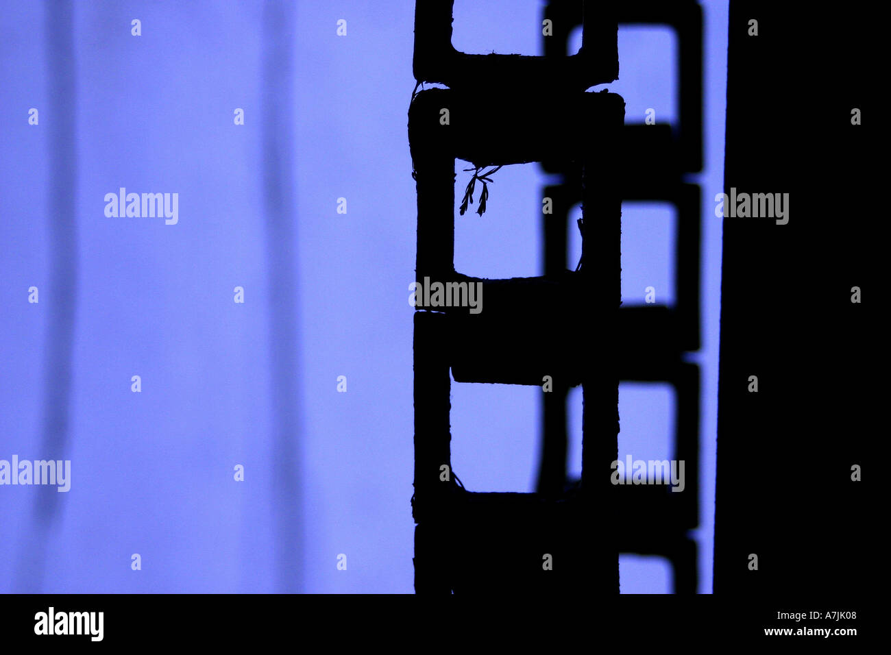 parallel links chains blue abstract connected linked string metal black ...