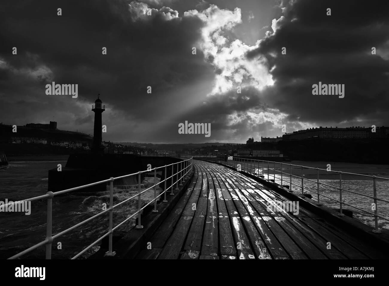 Breakwater railings Black and White Stock Photos & Images - Alamy