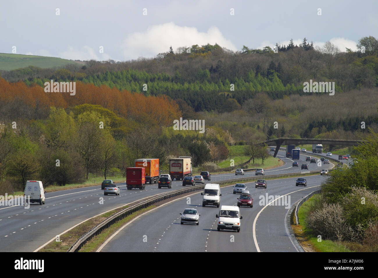 M4 motoroway busy traffic near Swindon England UK Stock Photo