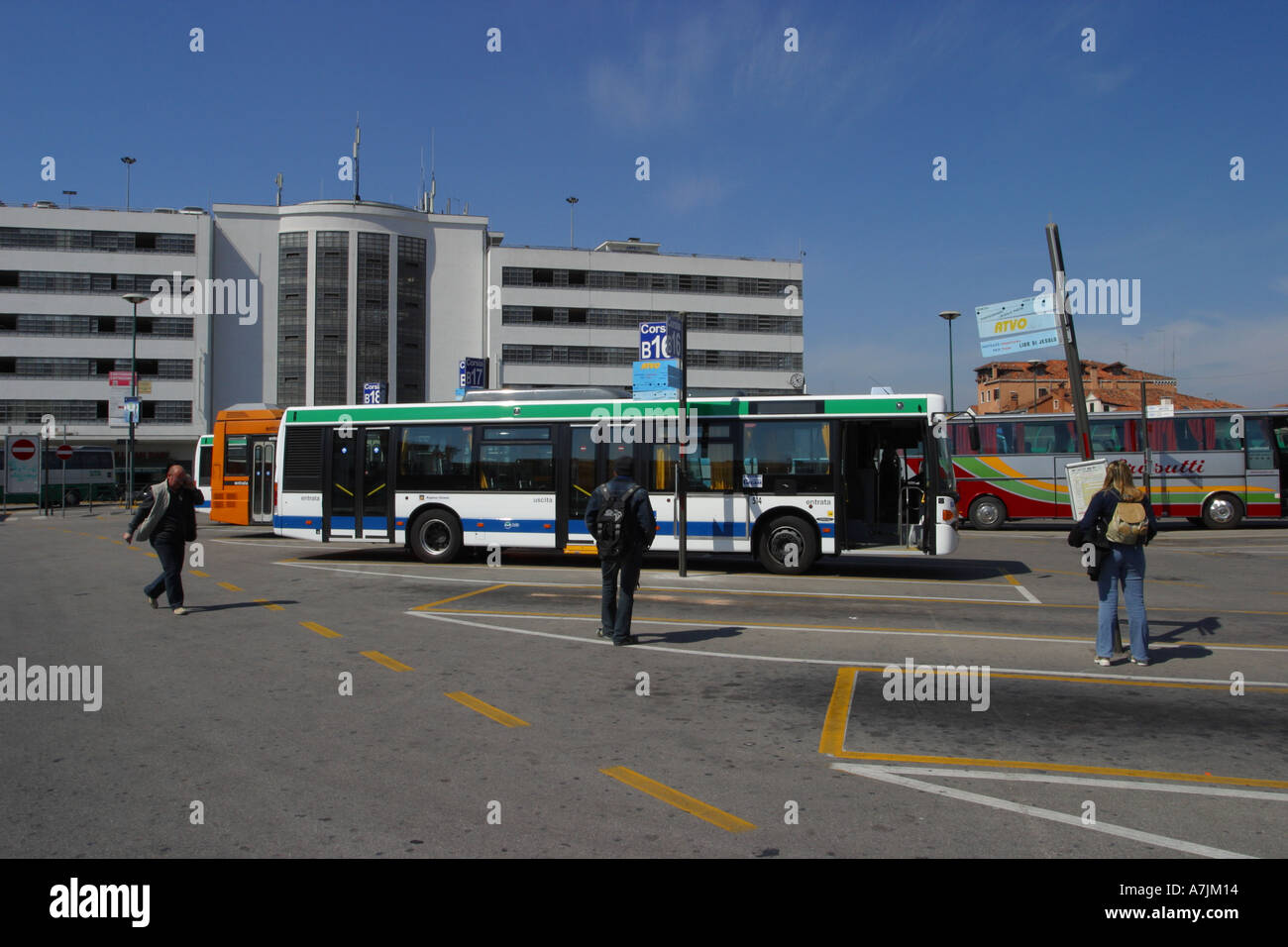 Piazzale Roma the main bus terminal and multi storey car park in Venice Italy Stock Photo