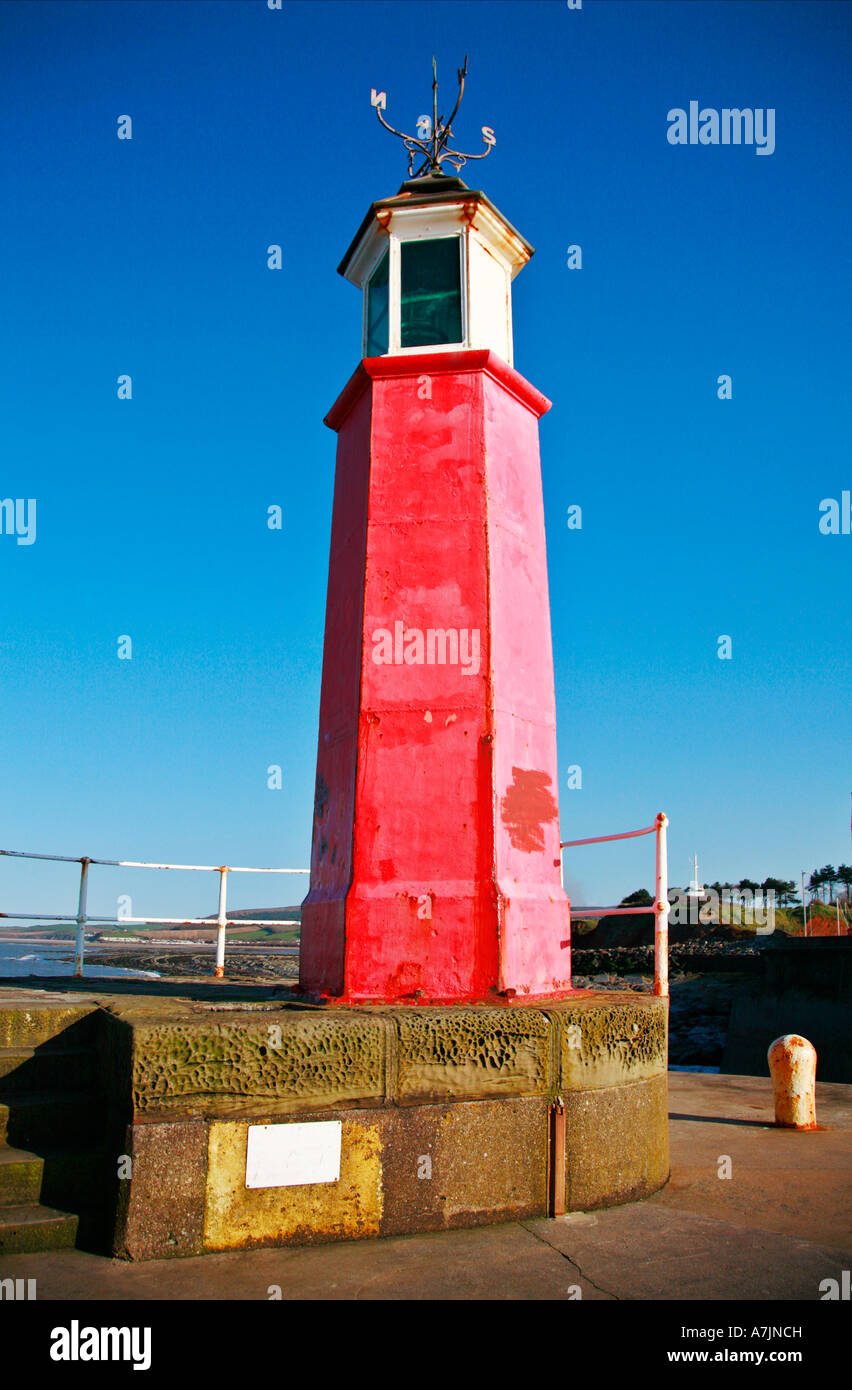 Watchet lighthouse guards the entrance to Watchet harbour in West