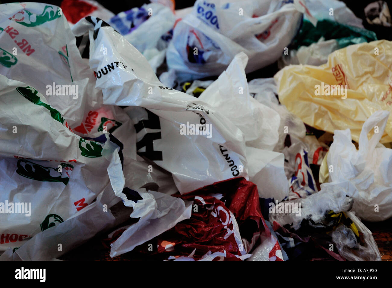 plastic carrier bags rubbish recycle Stock Photo Alamy