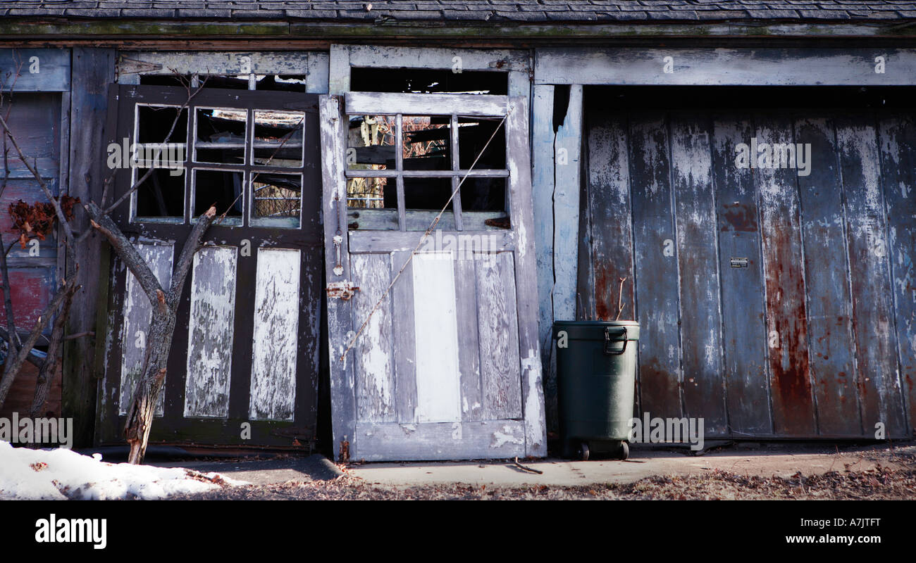 Broken Down Dilapidated Garage Building On City Island In The