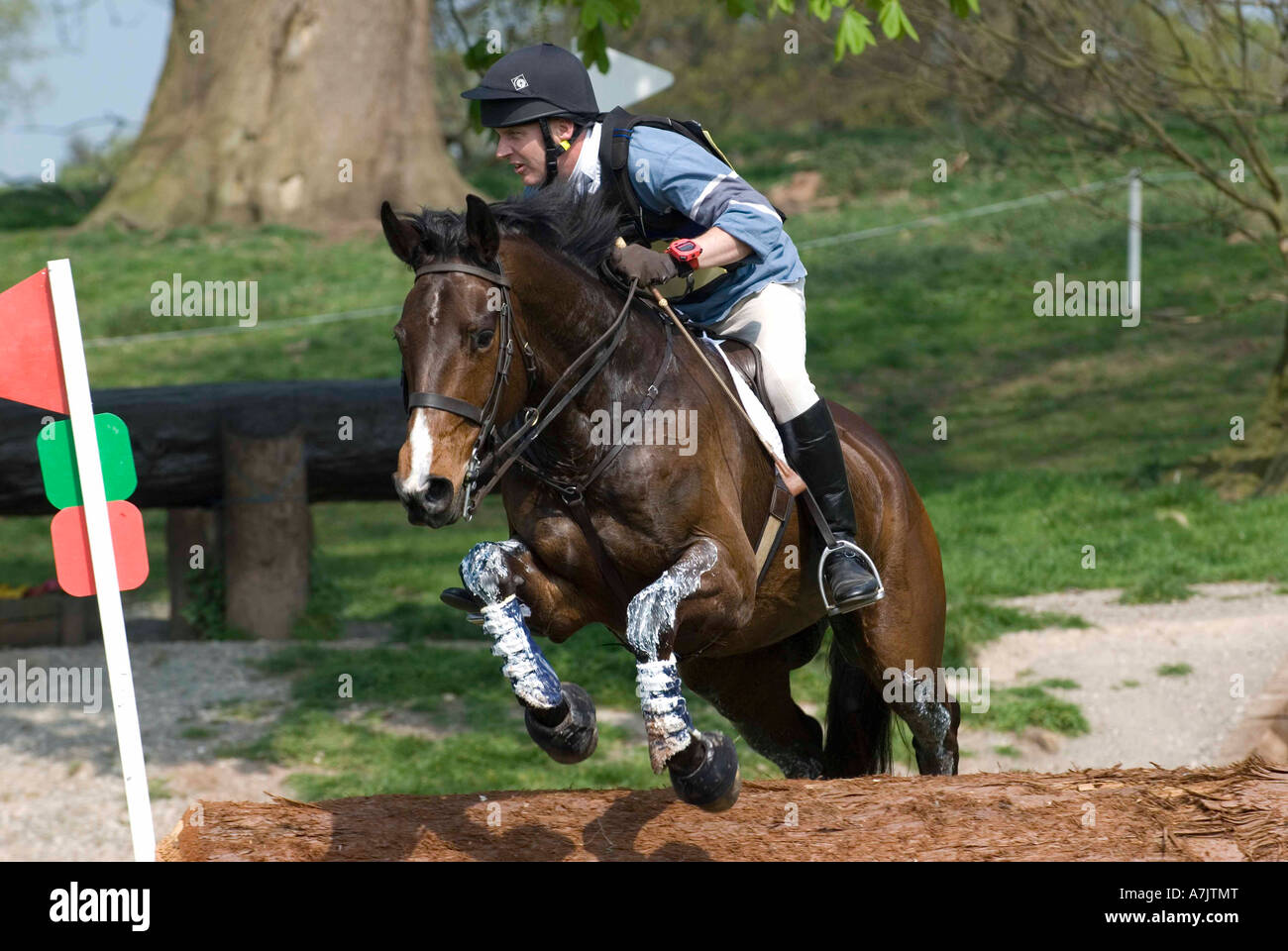 Three Day Event Rider Taking part in the Cross Country Phase at the ...