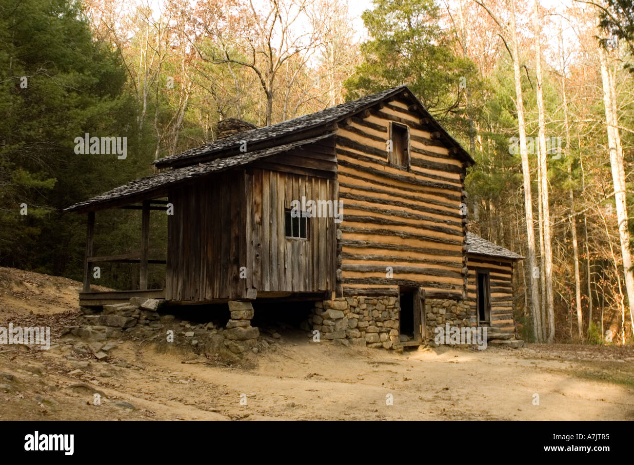 Historic Log Cabin At Cades Cove Great Smoky Mountains National