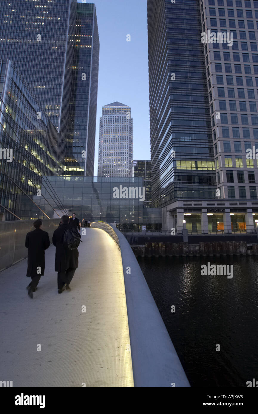 Canary Wharf office buildings at dusk in London UK Stock Photo - Alamy