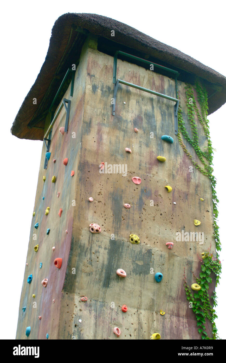 Climbing Wall in the Garden at Cathedral Peak Hotel Drakensberg Mountains Natal South Africa Stock Photo