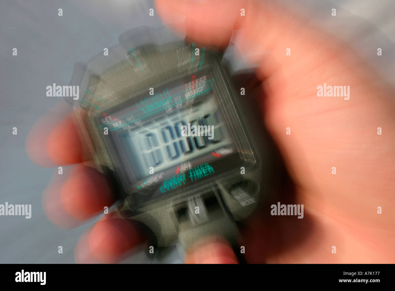 Hand held stopwatch dynamic zoom Stock Photo Alamy