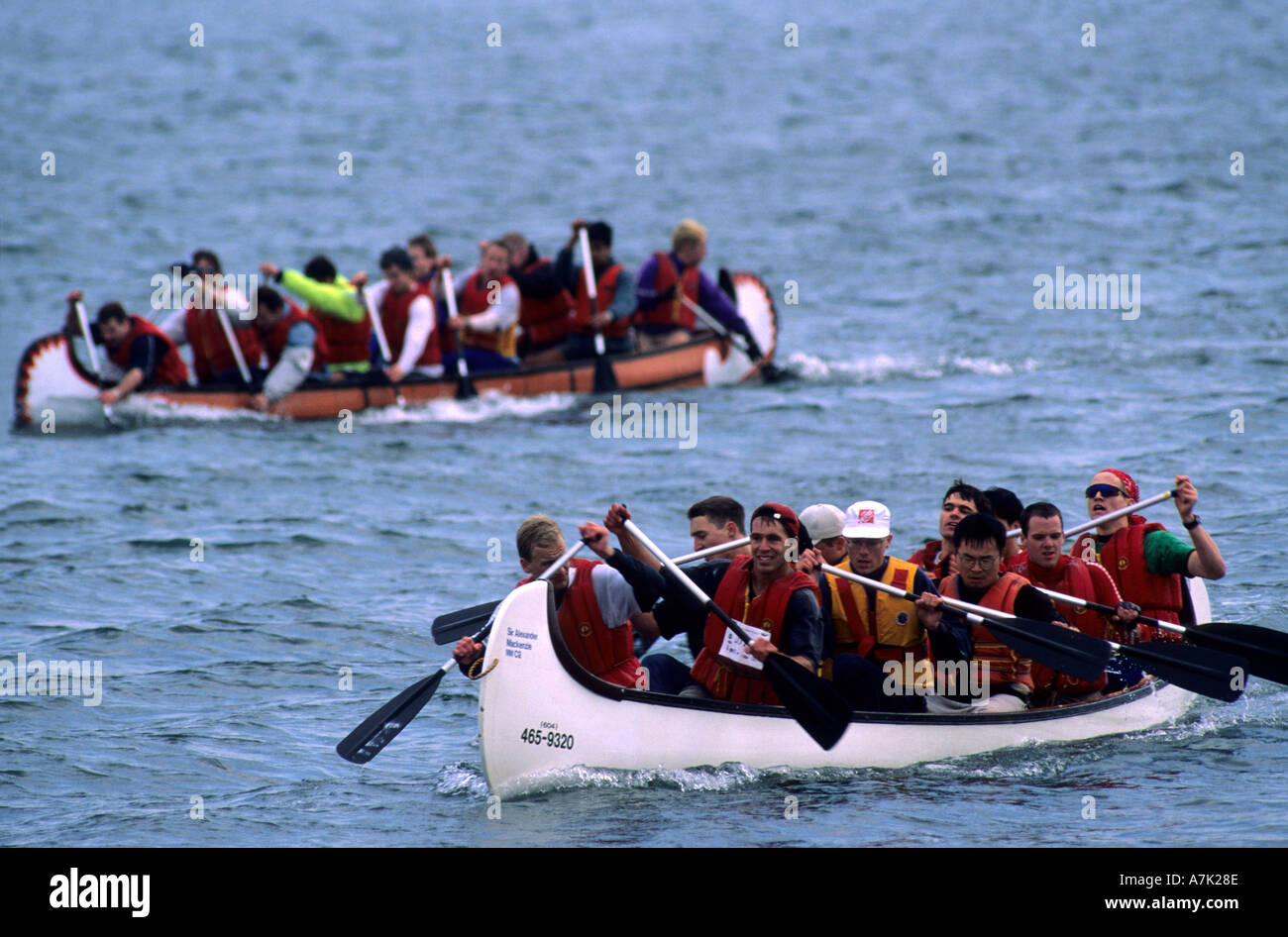 Canoe race Jericho Beach Vancouver BC Stock Photo Alamy