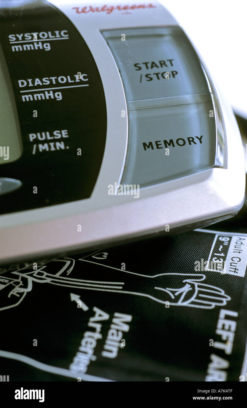 BLOOD PRESSURE MONITORING  MACHINE Stock Photo