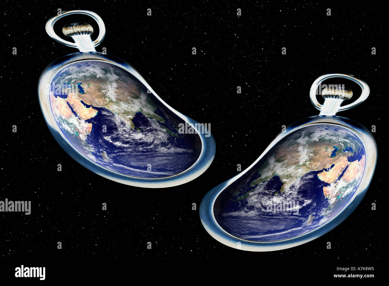 Concept image of a Warped sense of time. Stock Photo