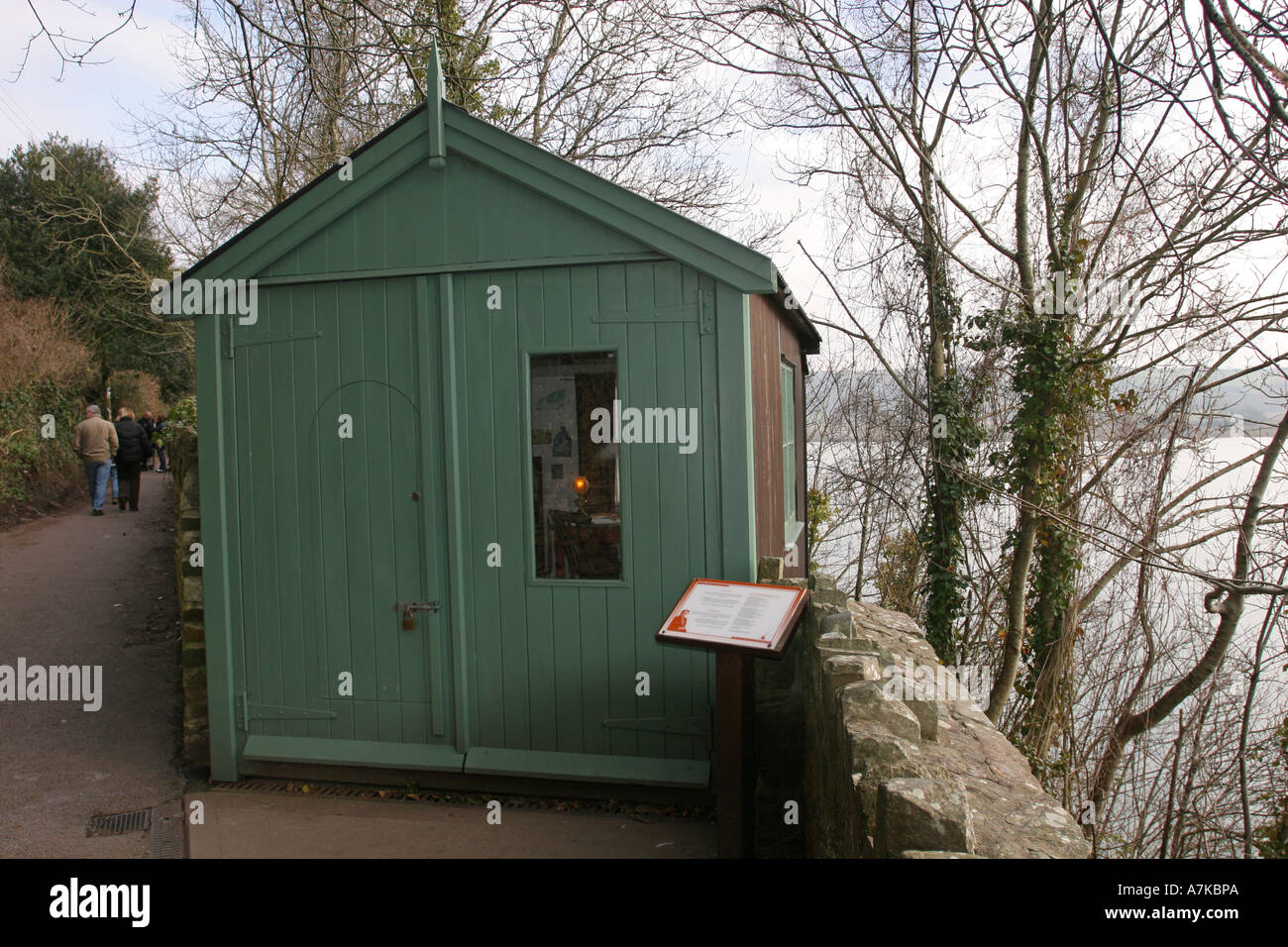 The famous green exterior of the Dylan Thomas Writing shed, above the ...