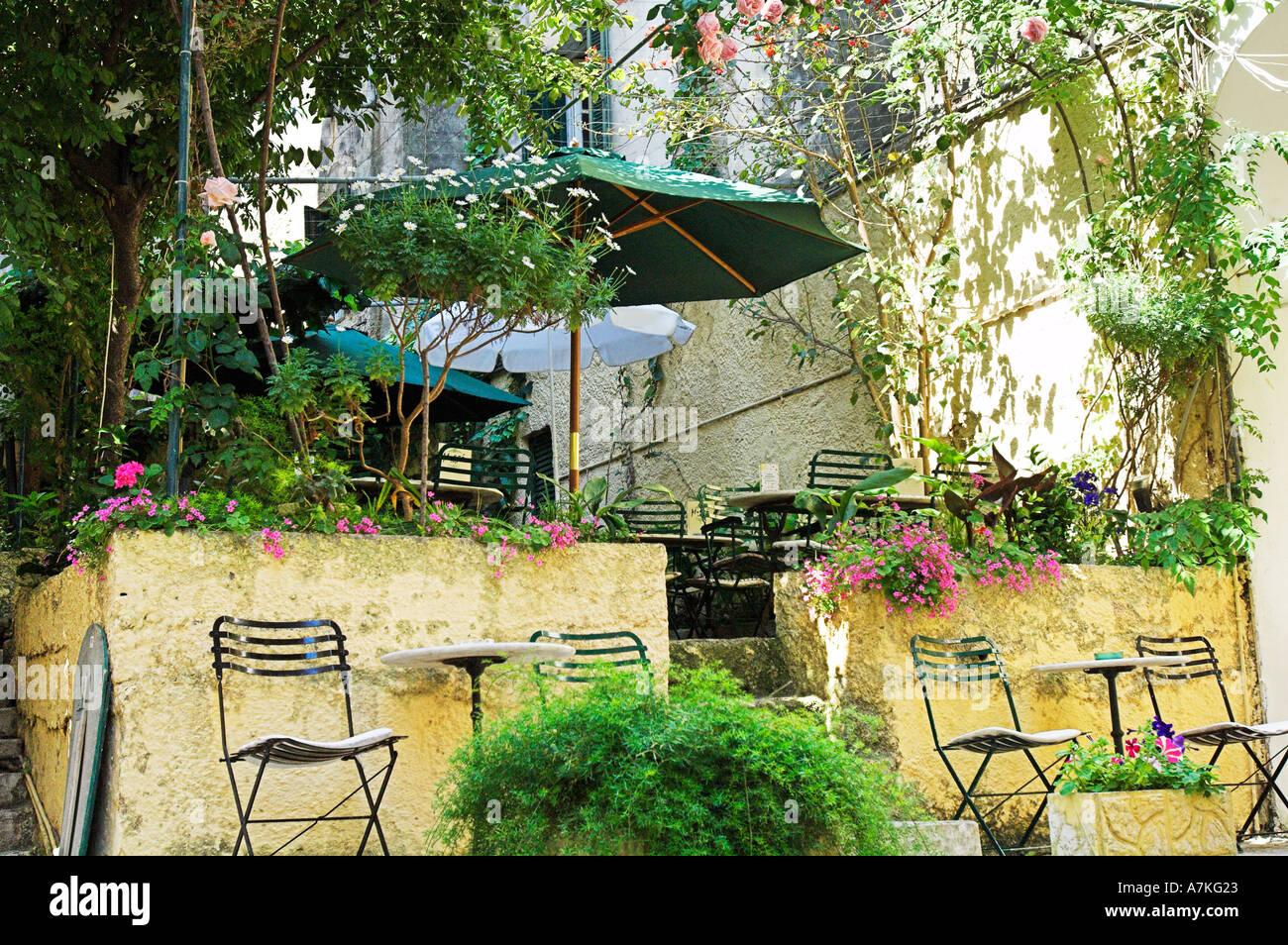 Corfu A cool corner in Corfu Old Town Stock Photo Alamy